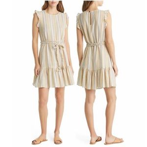 Marine Layer Beachy Stripe Laney Tiered Minidress Size Medium